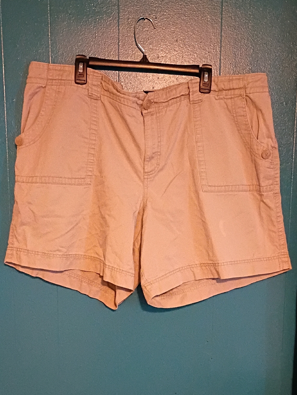 Lane Bryant Tan Utility Cotton Blend Shorts